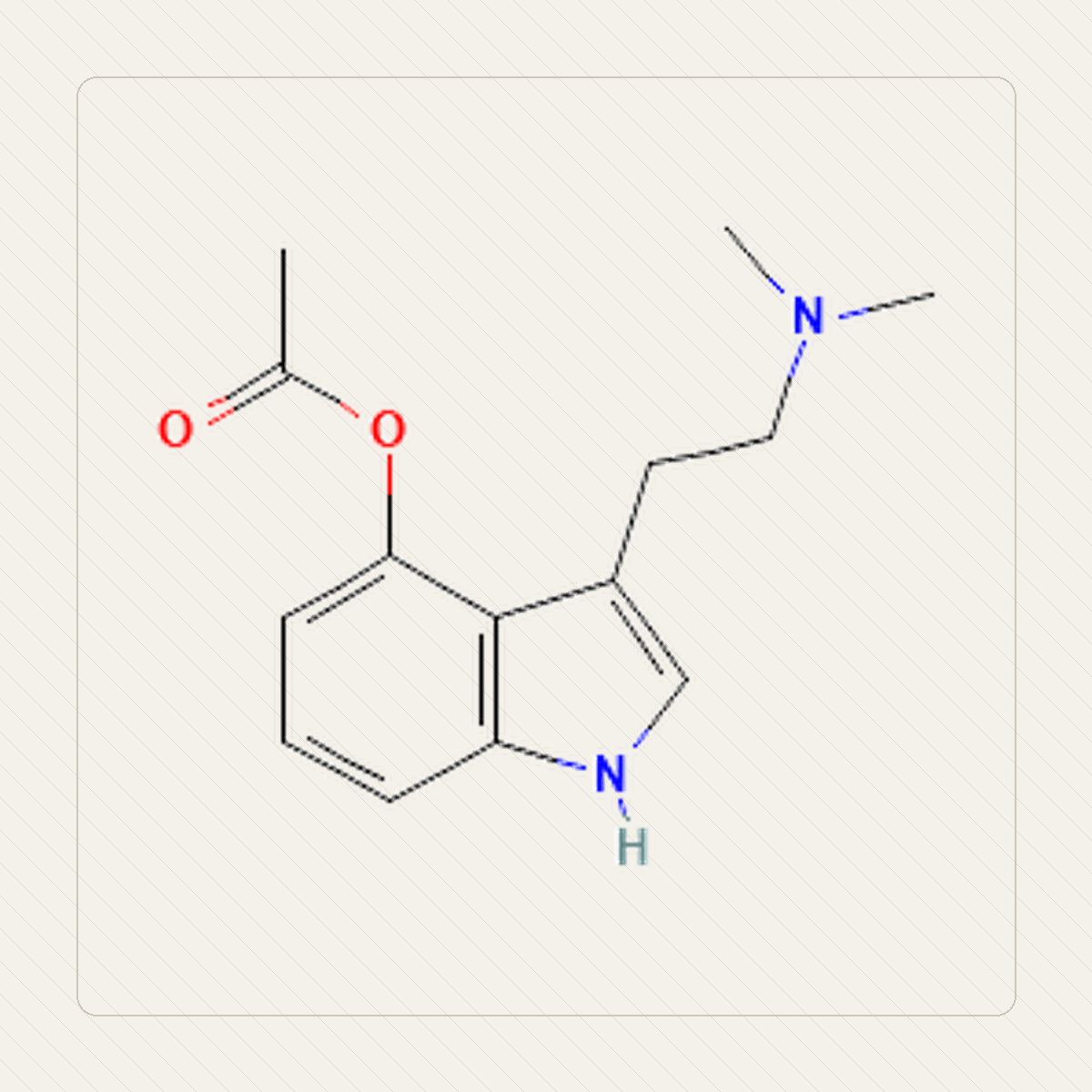 4-AcO-DMT, educational illustration of a molecule pattern